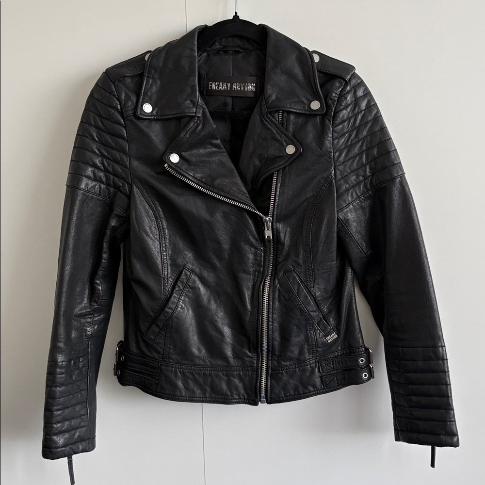 Freaky Nation Passenger Black Leather Jacket